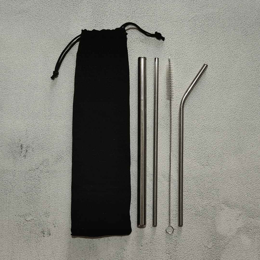 Silver Stainless Straw Set - Image 2